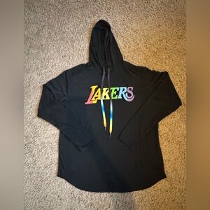 Los Angeles Lakers Black Pride Rainbow TShirt Hoodie size XL